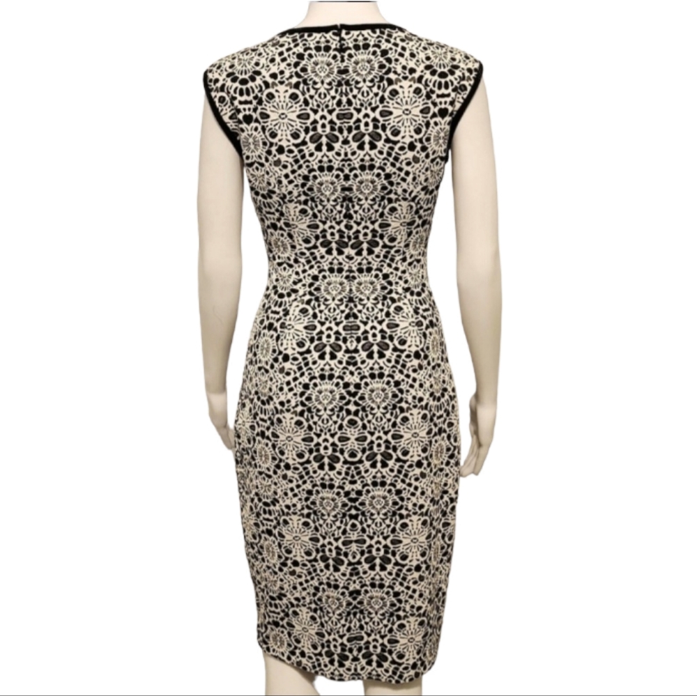 Textured Black and White Vintage Caché Dress - Size 2 - EUC - Picture 4 of 8